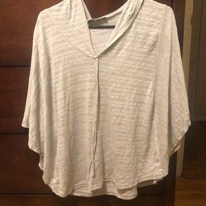 hooded grey batwing shirt top